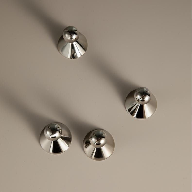 TONA Polished Titanium Silver Solid Brass Cabinet Knobs Luxurious Modern Drawer Knobs