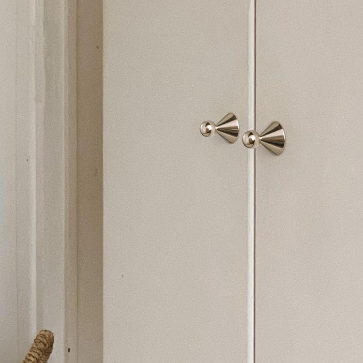 TONA Polished Titanium Silver Solid Brass Cabinet Knobs Luxurious Modern Drawer Knobs