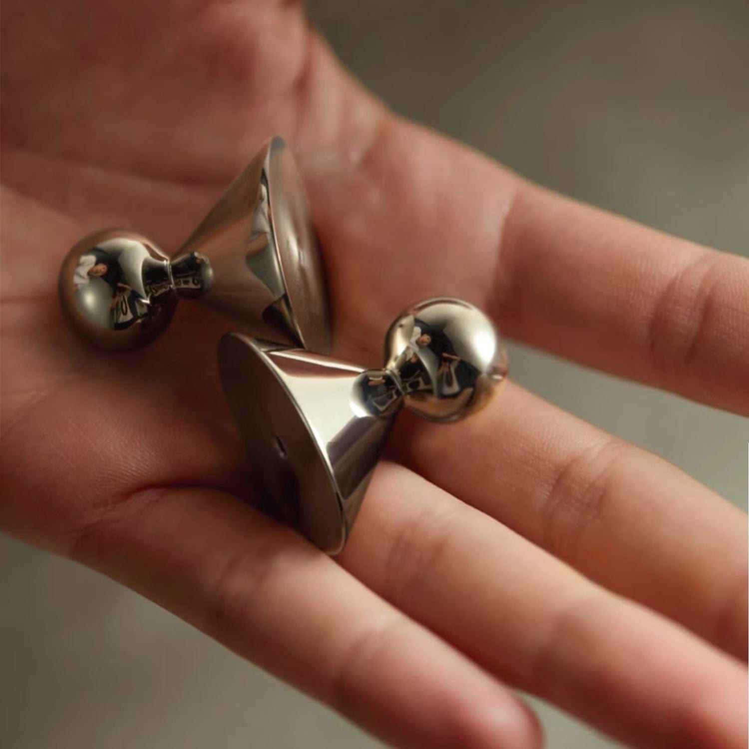 TONA Polished Titanium Silver Solid Brass Cabinet Knobs Luxurious Modern Drawer Knobs