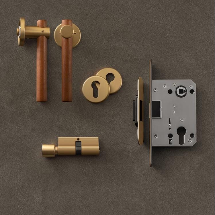 TONA Pure Copper Door Lock Wooden Door Handle Mute Gate Lock Door Hardware