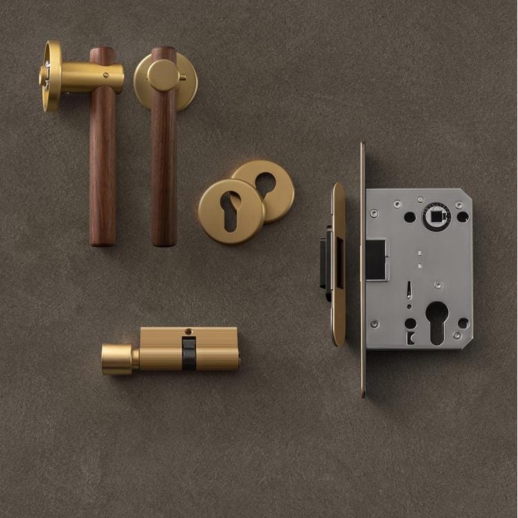 TONA Pure Copper Door Lock Wooden Door Handle Mute Gate Lock Door Hardware