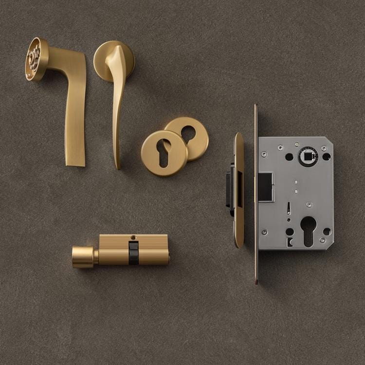 TONA Solid Brass Interior Door Lock Luxury Bedroom Europe Door Lock with Key Whole Set