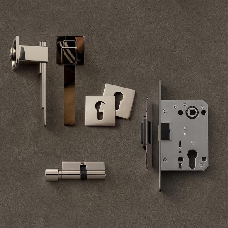 TONA Stylish Square-shaped Door Hardware Kit H59 Brass Titanium Silver Door Lock