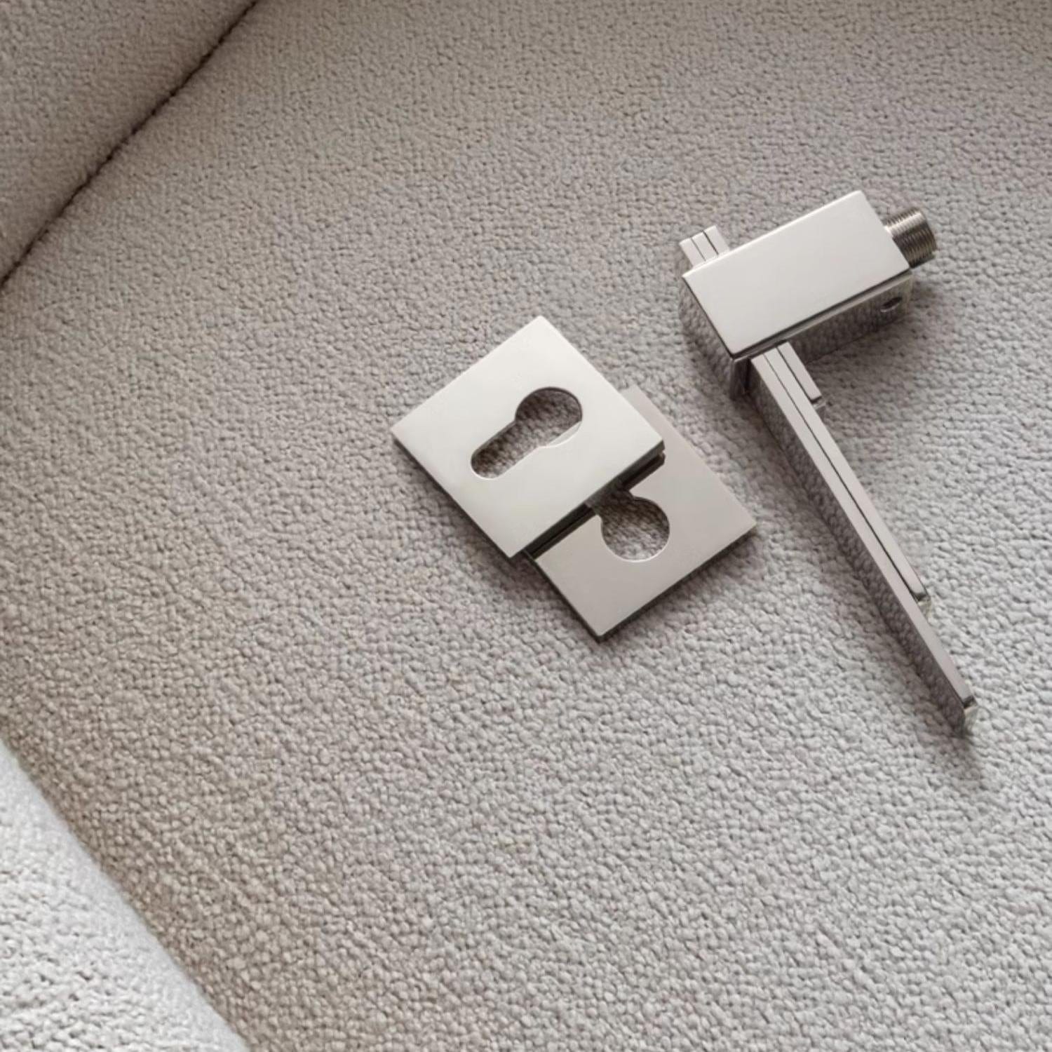 TONA Stylish Square-shaped Door Hardware Kit H59 Brass Titanium Silver Door Lock