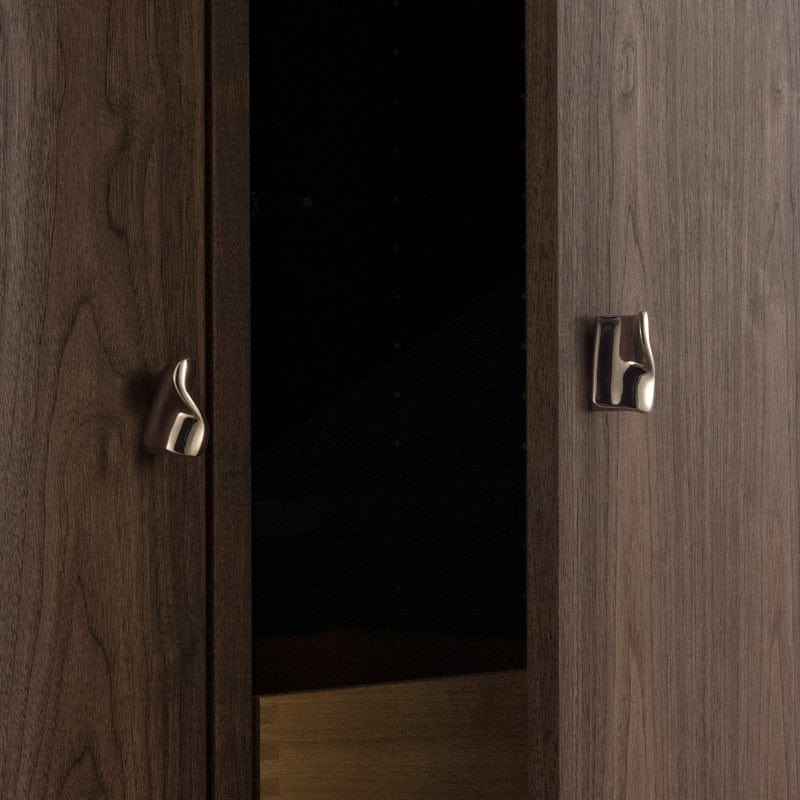 TONA Titanium Silver / 1.25'' Hole Center / 2 Pack Titanium Silver Copper Cabinet Pull with Organic Twisted Shape