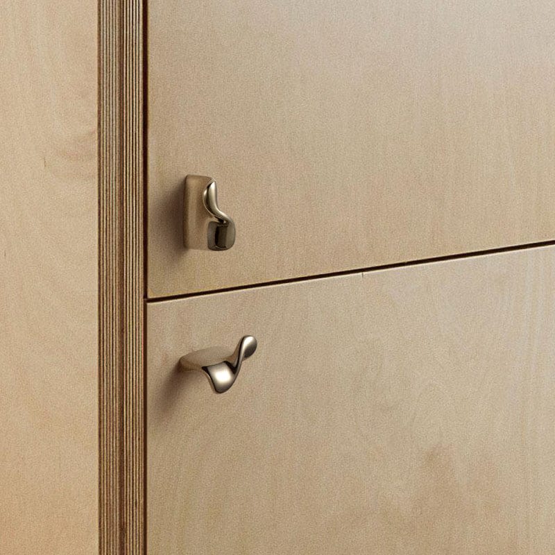 TONA Titanium Silver / 1.25'' Hole Center / 2 Pack Titanium Silver Copper Cabinet Pull with Organic Twisted Shape