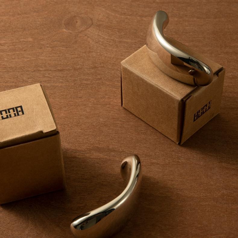 TONA Titanium Silver / 2.5'' Hole Center / 2 Pack Modern Titanium Silver Copper Cabinet Pull with Smooth Curved Form