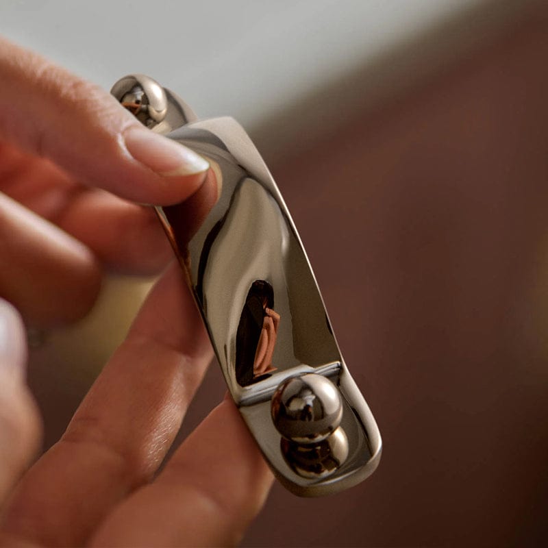 TONA Titanium Silver / 3.78'' Hole Center / 2 Pack Elegant Titanium Silver Copper Cabinet Pull with Classic Curved Form