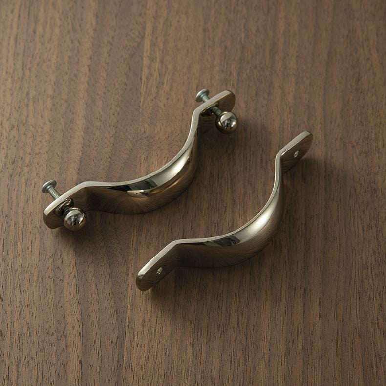 TONA Titanium Silver / 3.78'' Hole Center / 2 Pack Elegant Titanium Silver Copper Cabinet Pull with Classic Curved Form