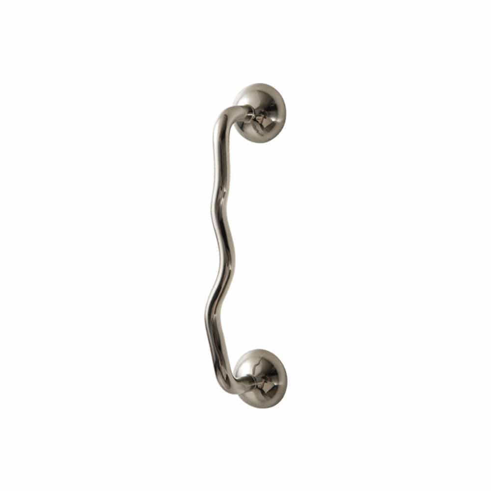 TONA Titanium Silver / 3.78'' Hole Center / 2 Pack Titanium Silver Solid Brass Cabinet Pull - Stylish Wave Curved Design for Kitchen/Bathroom Cabinets