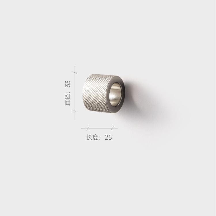 TONA Titanium Silver / Knob / 2 Pack French Knurled Cabinet Knobs Circular Finger Ring Handle Solid Brass Small Knob
