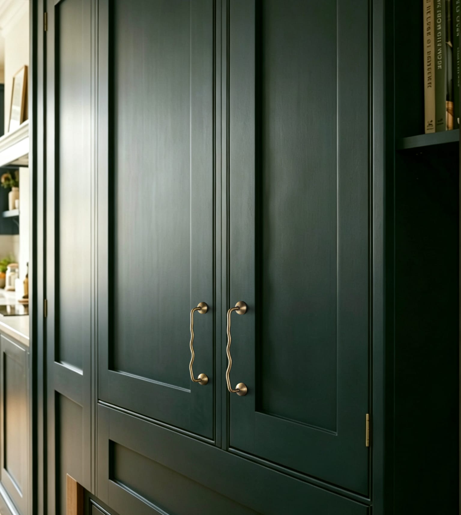 TONA Titanium Silver Solid Brass Cabinet Pull - Stylish Wave Curved Design for Kitchen/Bathroom Cabinets