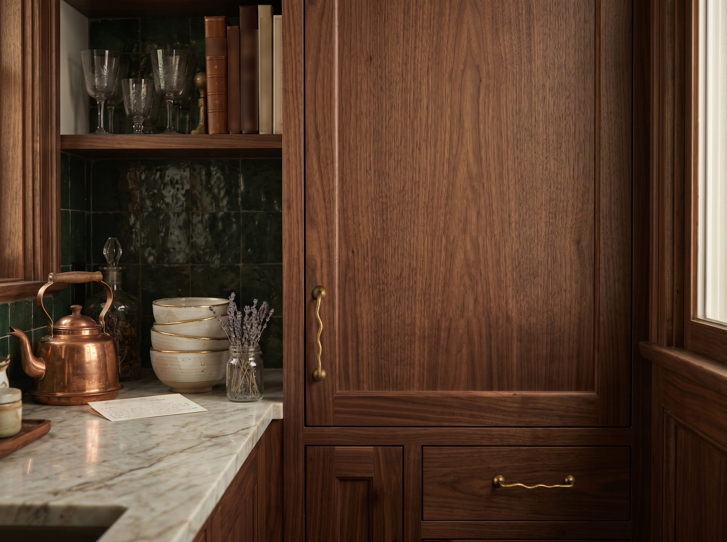 TONA Titanium Silver Solid Brass Cabinet Pull - Stylish Wave Curved Design for Kitchen/Bathroom Cabinets