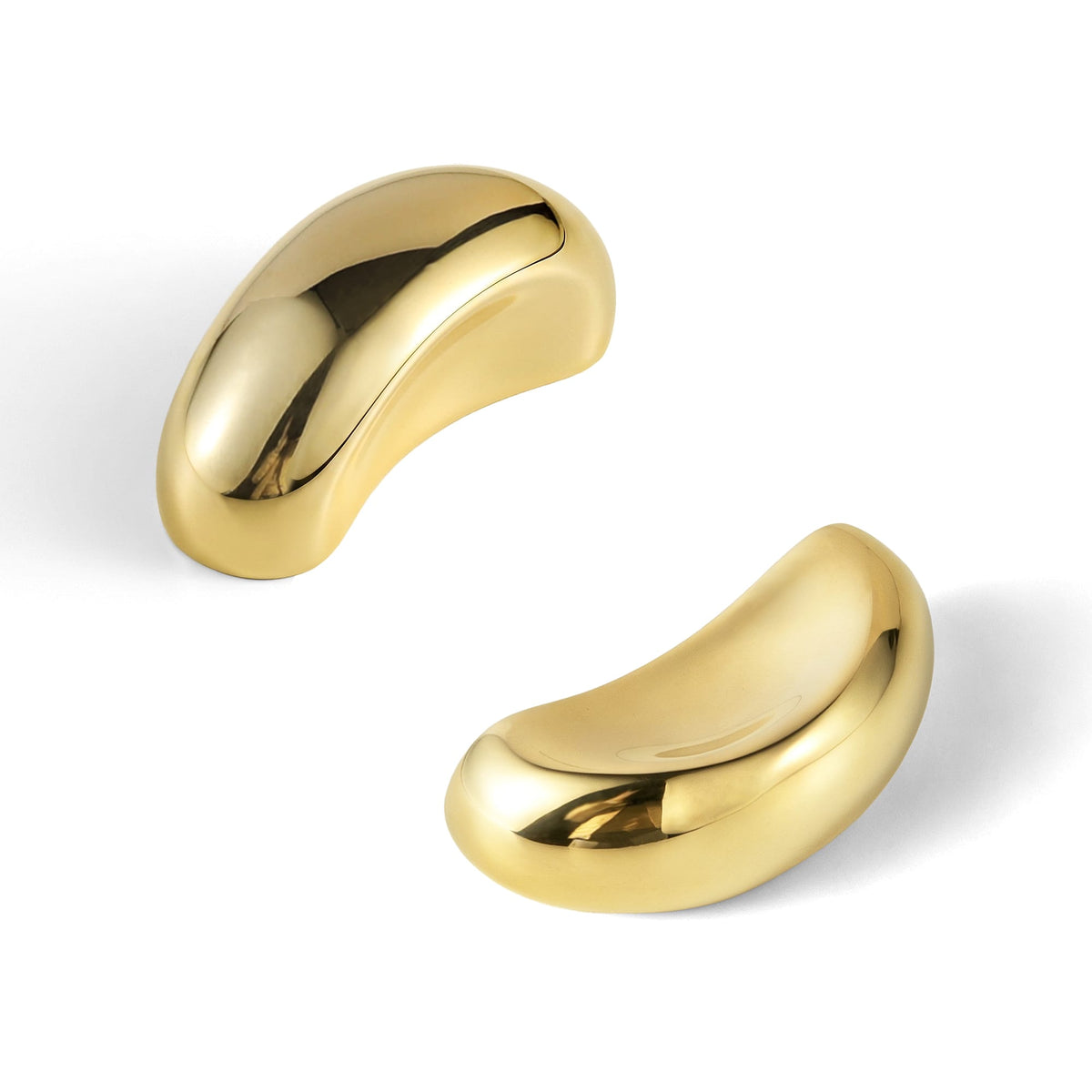 TONA Unlacquered Gold / 1.25'' Hole Center / 2 Pack Modern Solid Brass Furniture Handle Nordic Minimalist Style Drawer Handle Glossy Silver Kitchen Handle