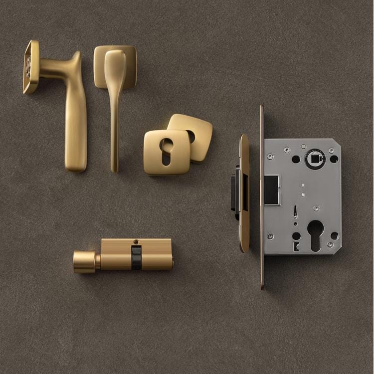 TONA Villa Brass Door Lock Indoor Bedroom Door Lock Modern French Style Door Handle Set