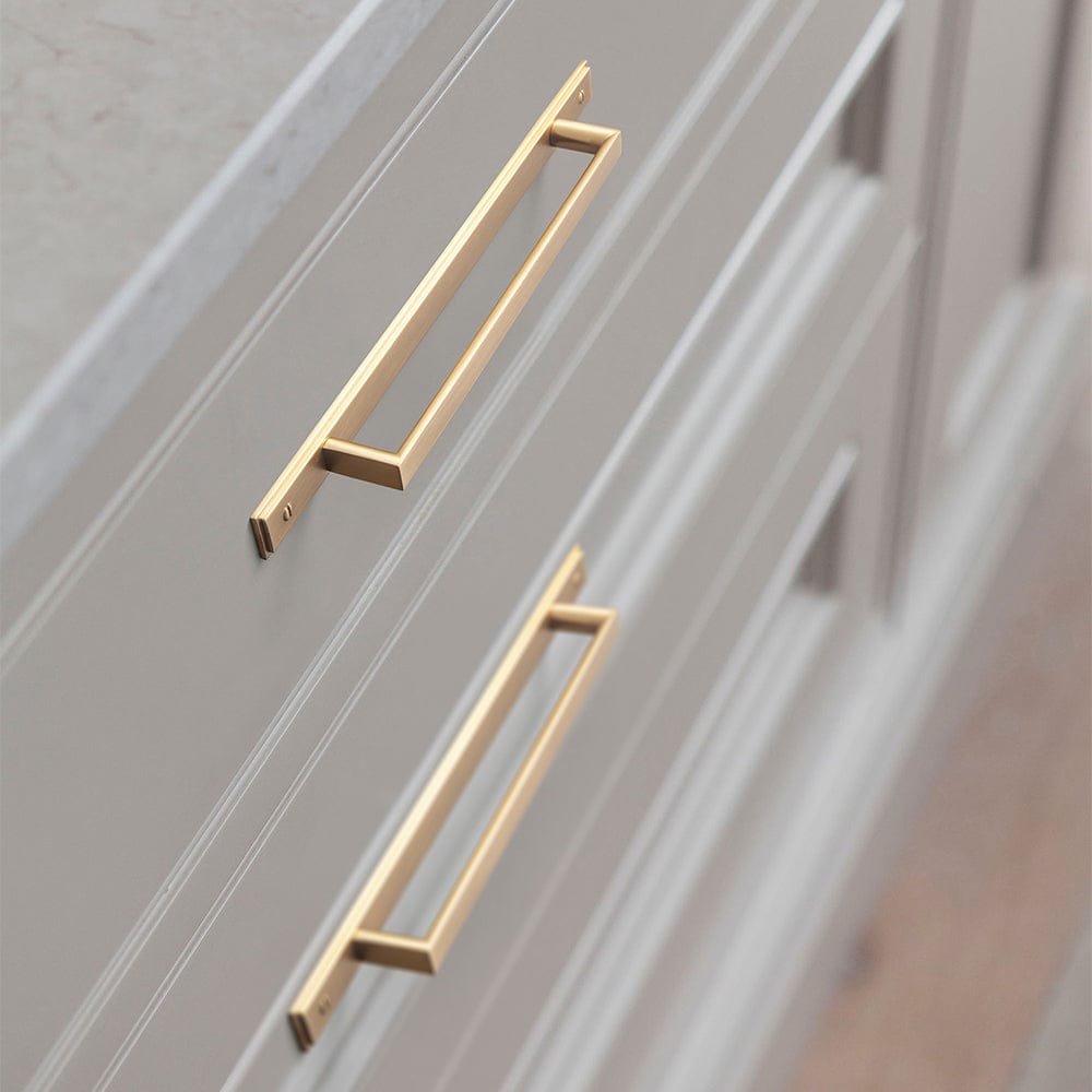 2 Pack Long Cabinet Bar Pulls with Back Plates Solid Drawer Handles Set