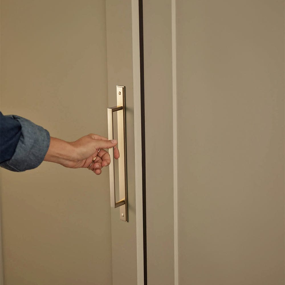 2 Pack Long Cabinet Bar Pulls with Back Plates Solid Drawer Handles Set