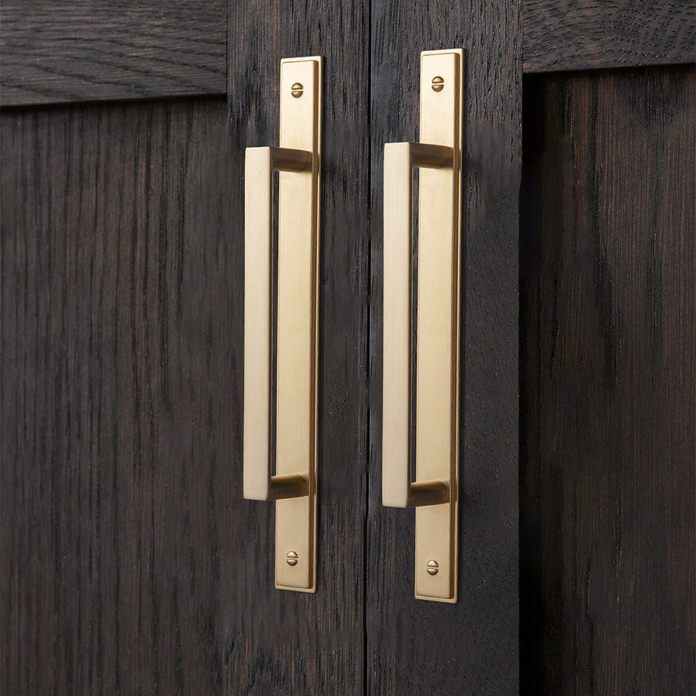 2 Pack Long Cabinet Bar Pulls with Back Plates Solid Drawer Handles Set