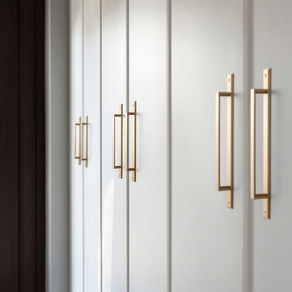 2 Pack Long Cabinet Bar Pulls with Back Plates Solid Drawer Handles Set