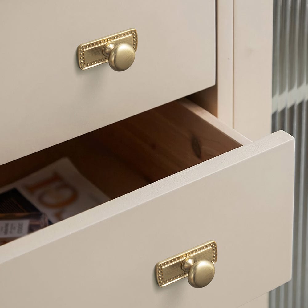 Antique Brass Zinc Alloy Cabinet Knob with Back Plate Single Hole Center Cabinet Hardware for Bedroom Kitchen