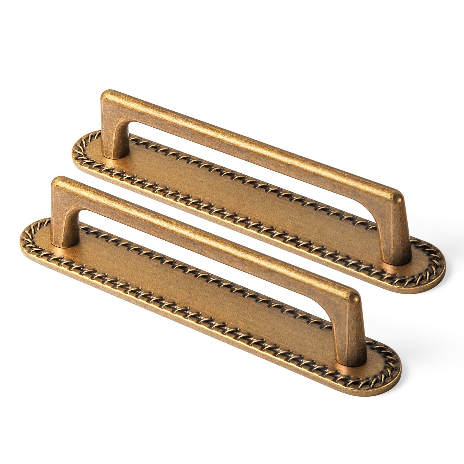 2 Pack Classic Cabinet Bar Pulls with Back Plate Zinc Alloy Cabinet Handle with Long Back Plate