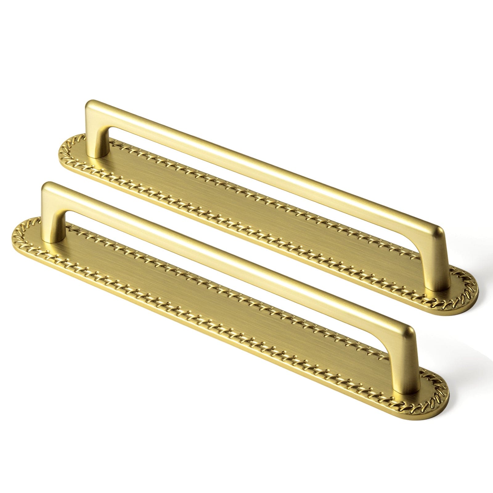 2 Pack Classic Cabinet Bar Pulls with Back Plate Zinc Alloy Cabinet Handle with Long Back Plate