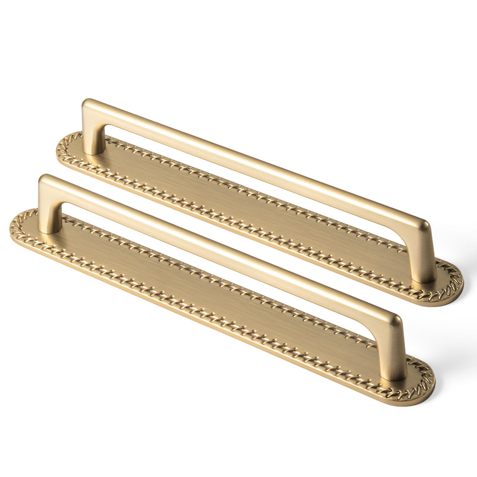 2 Pack Classic Cabinet Bar Pulls with Back Plate Zinc Alloy Cabinet Handle with Long Back Plate