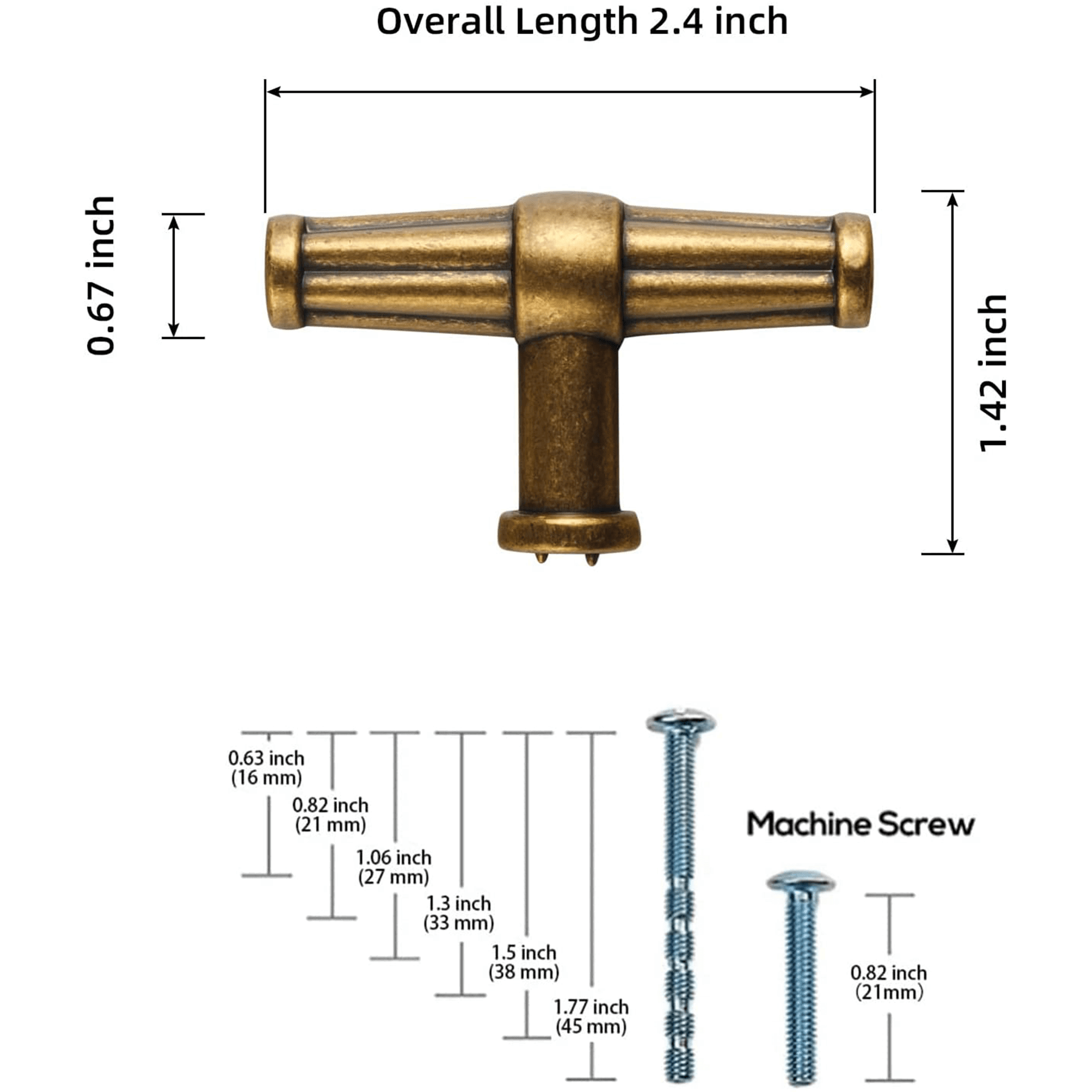 Goo-Ki American Retro Style Drawer Bar Pulls Antique Cabinet Pulls 6 Pack