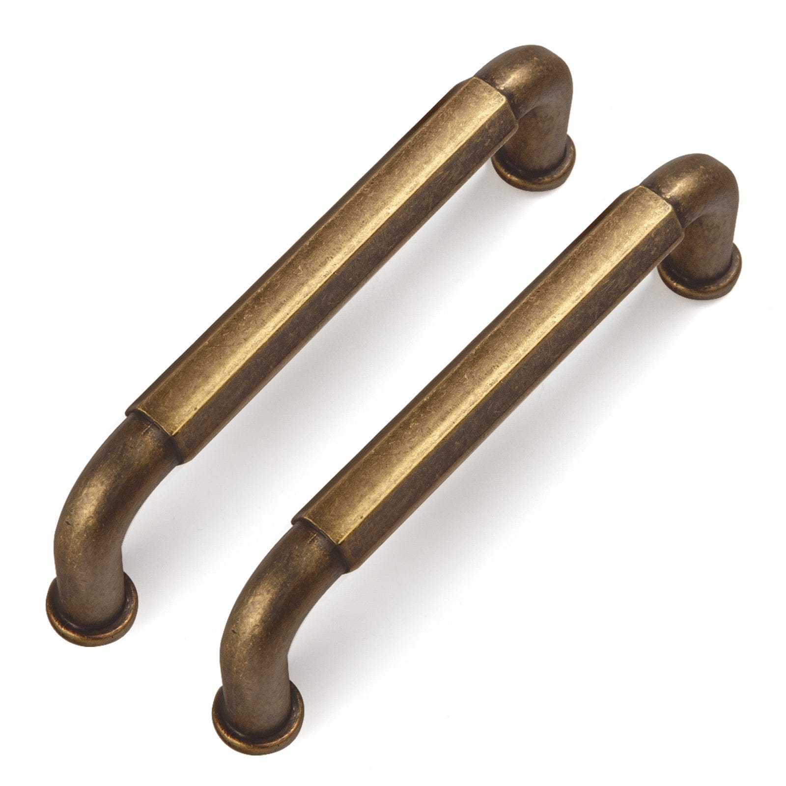 Goo-Ki Antique Brass / 3.78'' Hole center / 6 PCS Antique Brass Cabinet Pulls Affordable Luxury Vintage Drawer Knobs for Kitchen