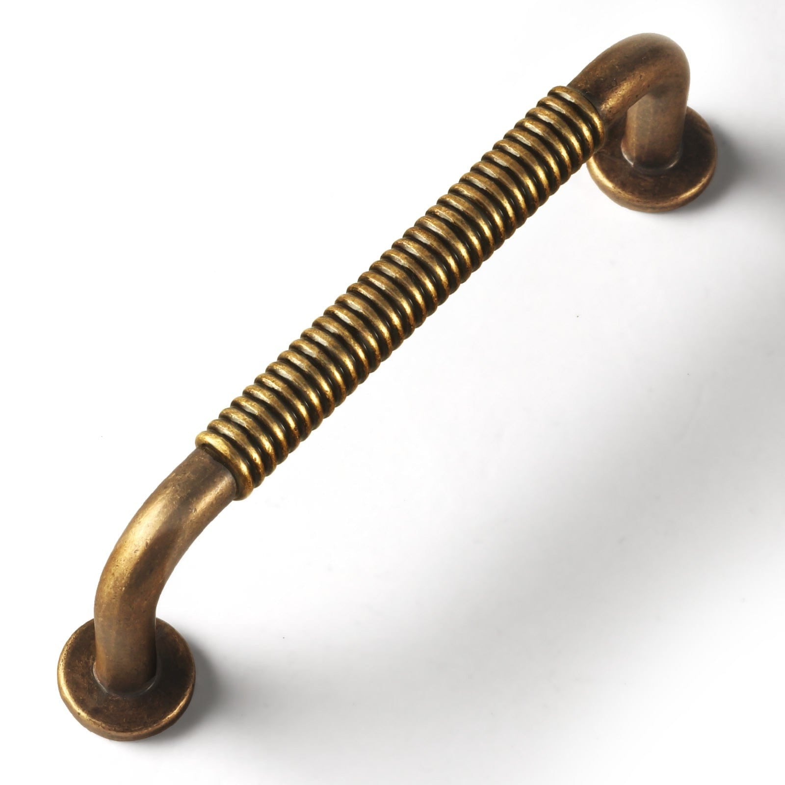 Goo-Ki Antique Brass / 3.78'' Hole center Mid-Century Swirl Cabinet Bar Handles Home Improvement Dresser Pulls 6 Pack