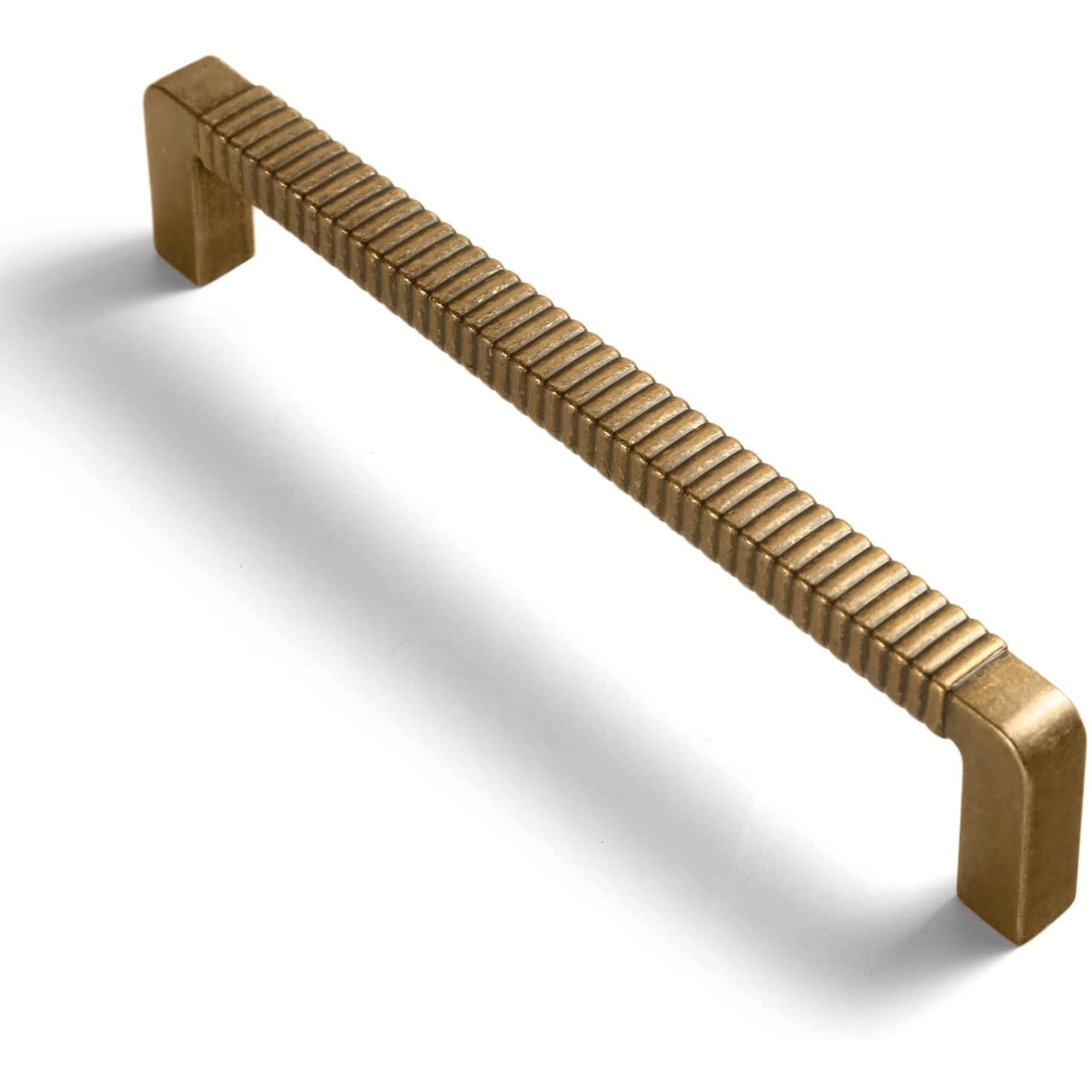Goo-Ki Antique brass / 5.04'' Hole Center / 6 Pack Vintage Stripe Retro Brass Cabinet Pulls for Bedroom Kitchen 6 Pack