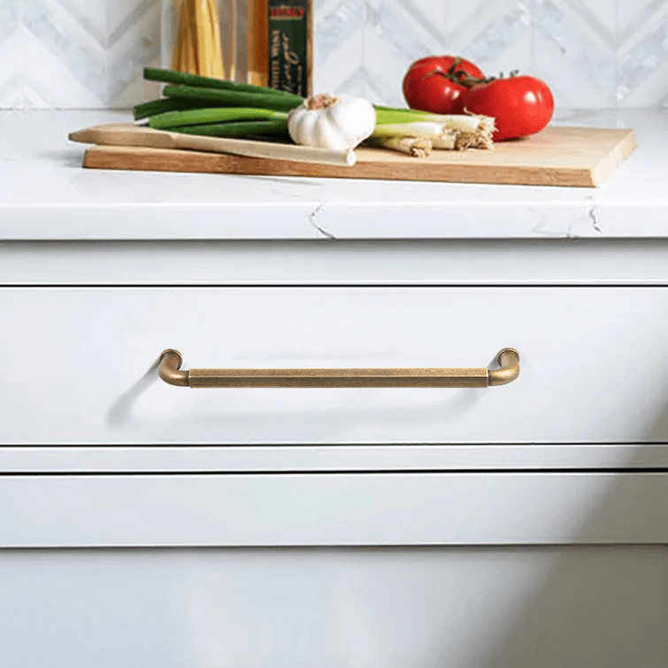 Goo-Ki Antique Brass Cabinet Pulls Affordable Luxury Vintage Drawer Knobs for Kitchen 6 Pack