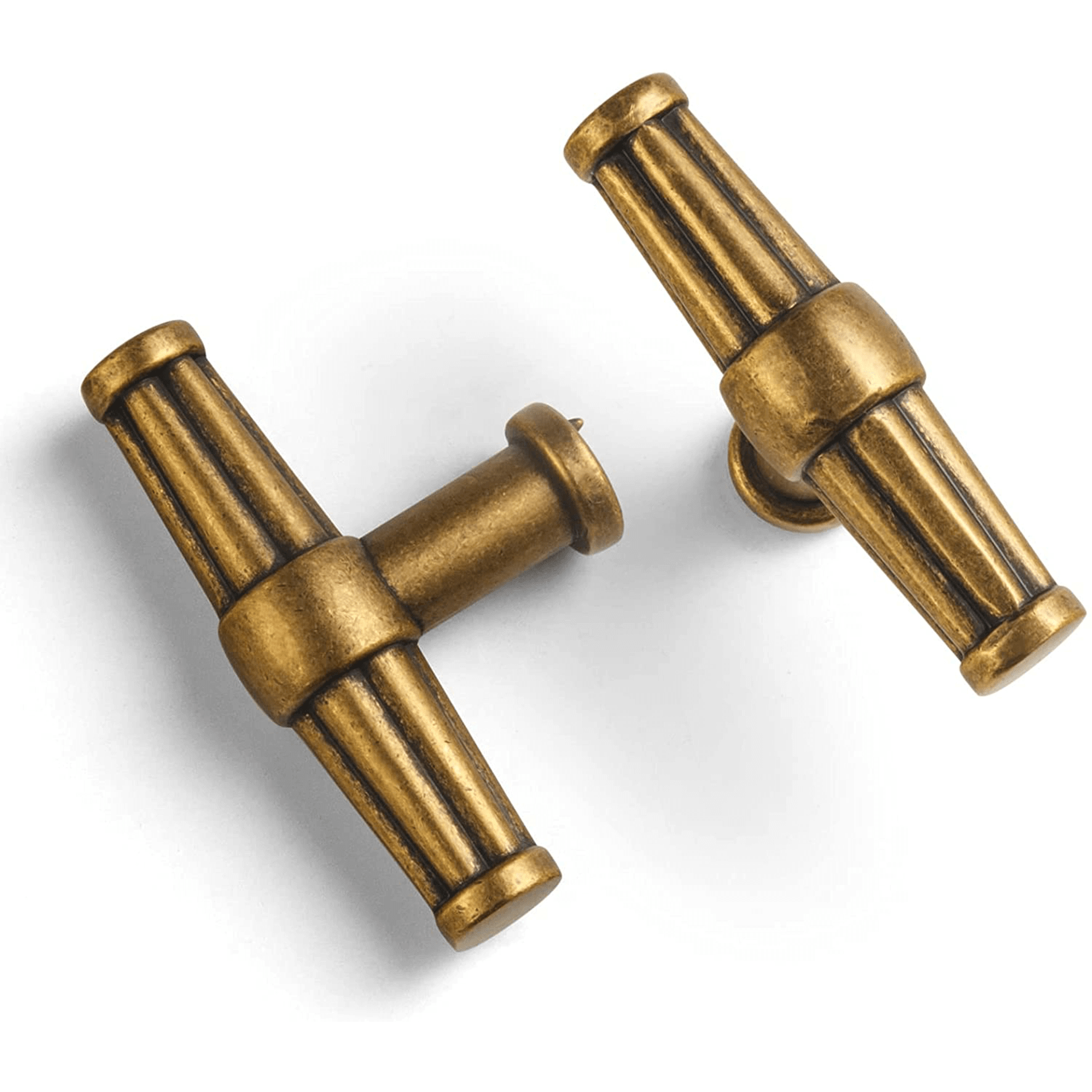 Goo-Ki Antique Brass / Knob American Retro Style Drawer Bar Pulls Antique Cabinet Pulls 6 Pack