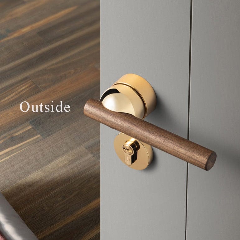 Goo-Ki Black Walnut Door Lock American Style Bedroom Door Lock Interior Door Handle
