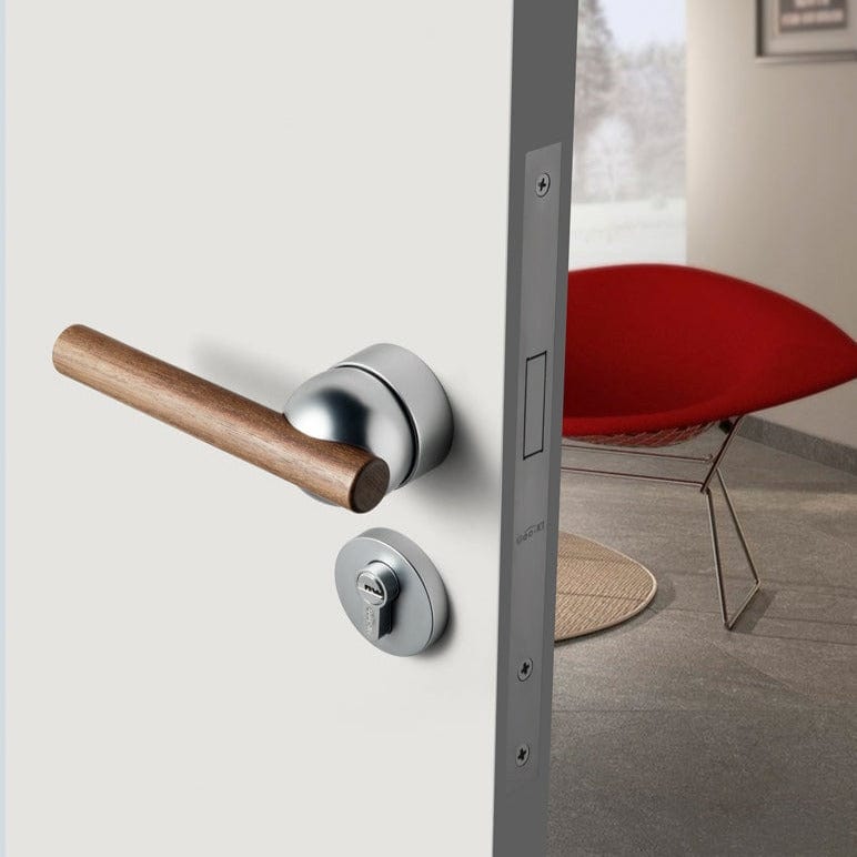 Goo-Ki Black Walnut Door Lock American Style Bedroom Door Lock Interior Door Handle