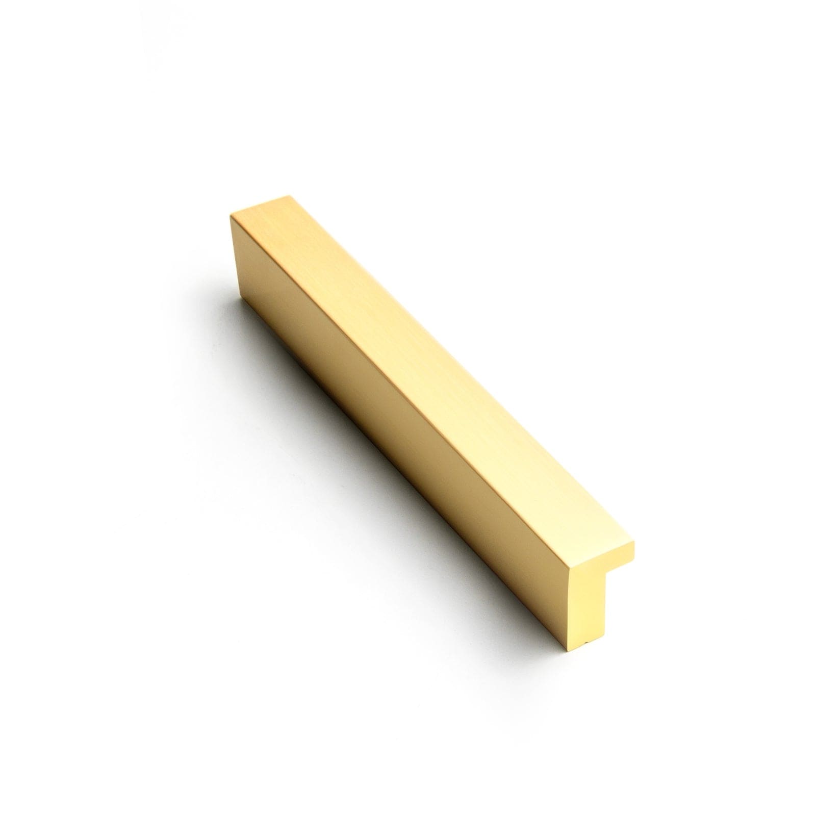 Goo-Ki Brushed Brass / 3'' Hole center Modern Drawer Handles Kitchen Cabinet Pulls Right Angle Finger Pulls 12 Pack