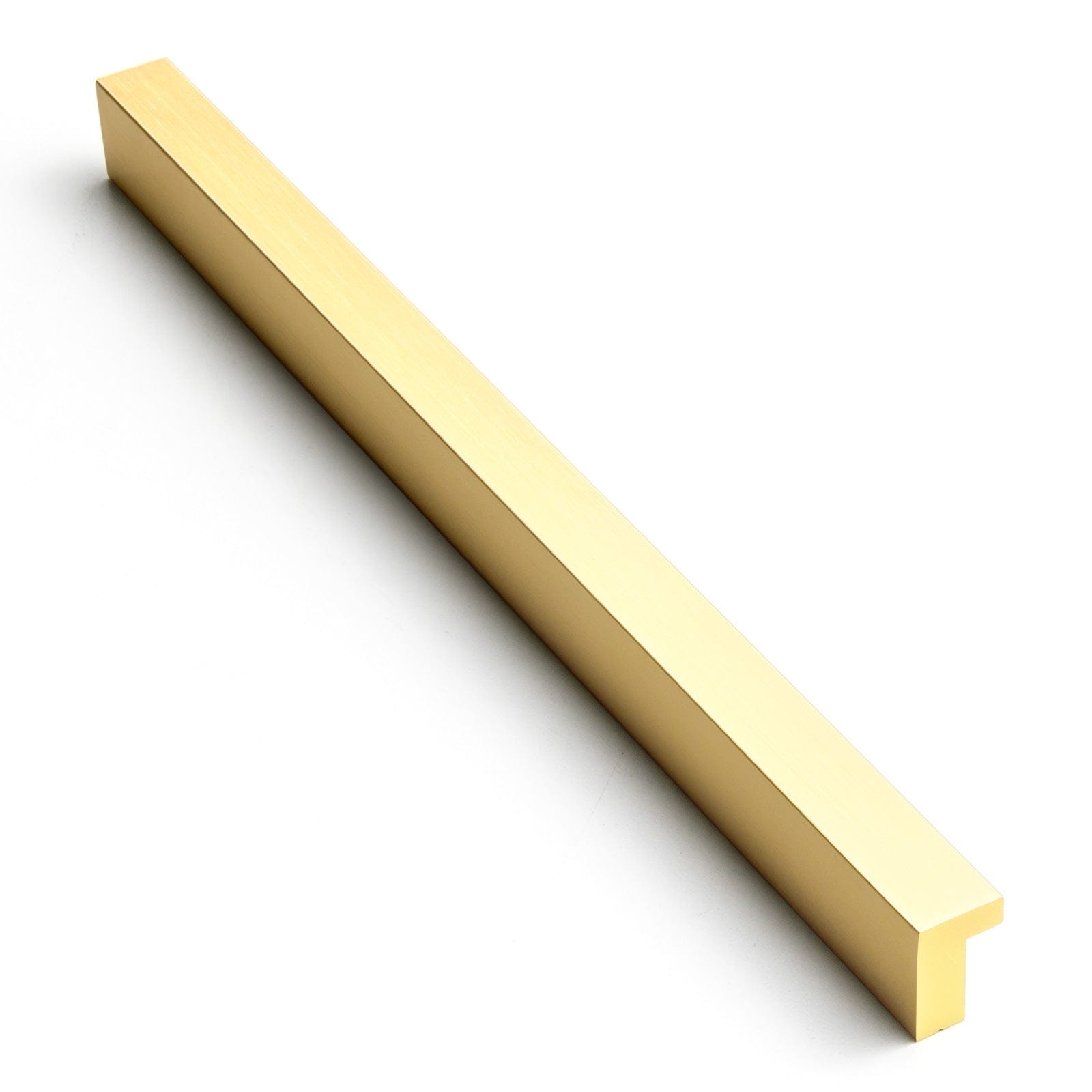 Goo-Ki Brushed Brass / 7.6'' Hole center Modern Drawer Handles Kitchen Cabinet Pulls Right Angle Finger Pulls 12 Pack