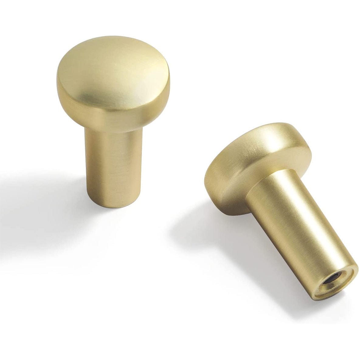 Goo-Ki Brushed Brass / Knob Antique Rustic Vintage Cabinet Bar Pulls Decorative Drawer Handles 6 Pack