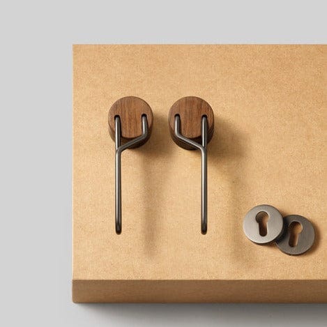 Goo-Ki Carpathian Grey / With Keys Original Design Black Walnut Retro Wooden Door Handle Mute Door Lock