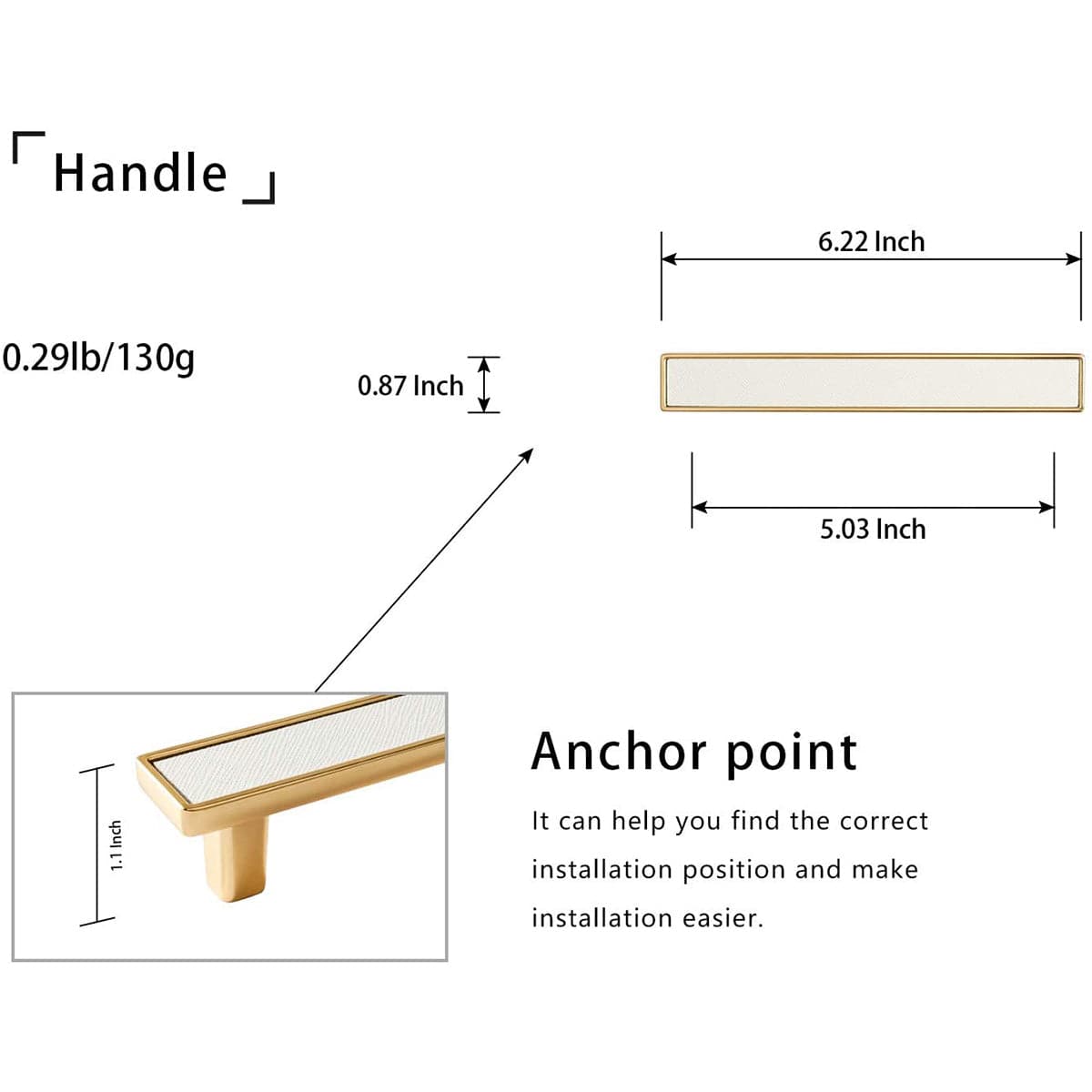Goo-Ki Cowhide Cabinet Pulls Modern Luxury Tree Bark Speckle Texture Cabinet Pull 6 Pack