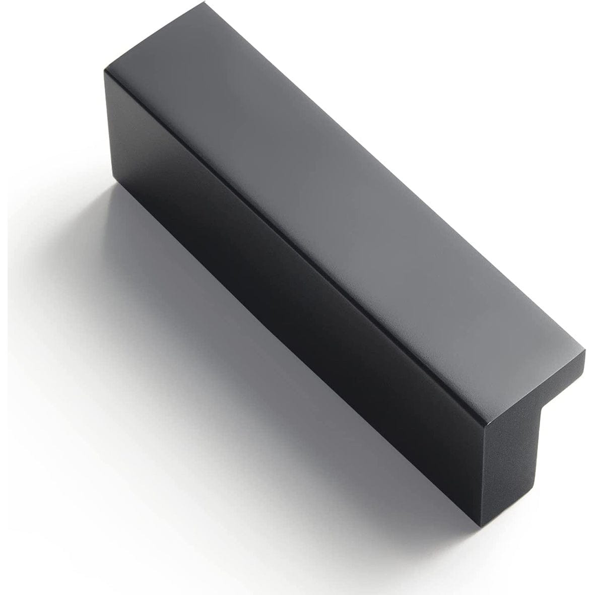 Goo-Ki Matte Black / 1.25'' Hole center Modern Drawer Handles Kitchen Cabinet Pulls Right Angle Finger Pulls 12 Pack