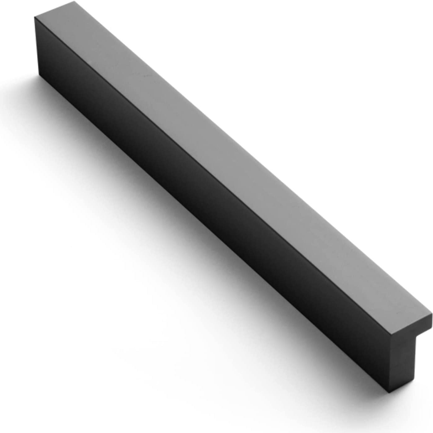 Goo-Ki Matte Black / 5'' Hole center Tilted Solid Drawer Handles for Kitchen Cabinet Pulls Right Angle Finger Pulls 12 Pack