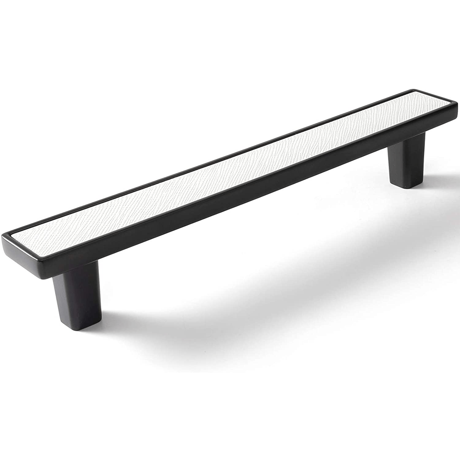 Goo-Ki Matte Black / 5'' Hole Centers Cowhide Cabinet Pulls Modern Luxury Tree Bark Speckle Texture Cabinet Pull 6 Pack