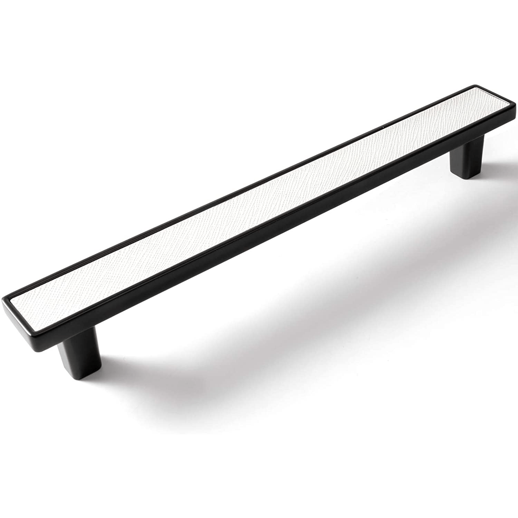 Goo-Ki Matte Black / 6.3''Hole Centers Cowhide Cabinet Pulls Modern Luxury Tree Bark Speckle Texture Cabinet Pull 6 Pack
