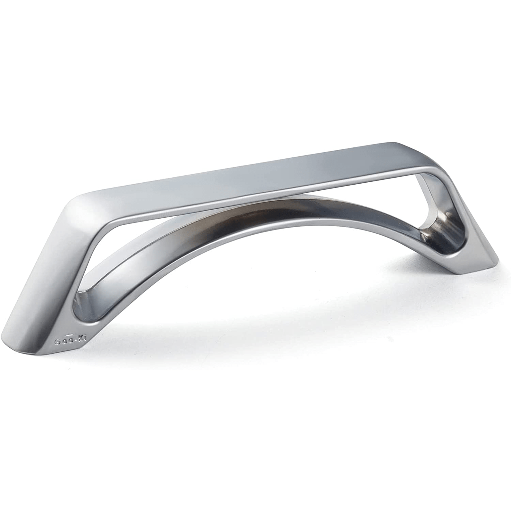 Goo-Ki Matte Chrome / 3.78'' Hole center No-fingerprint Wardrobe Pulls Modern Unique Hollow Knobs Cabinet Pulls 6 Pack