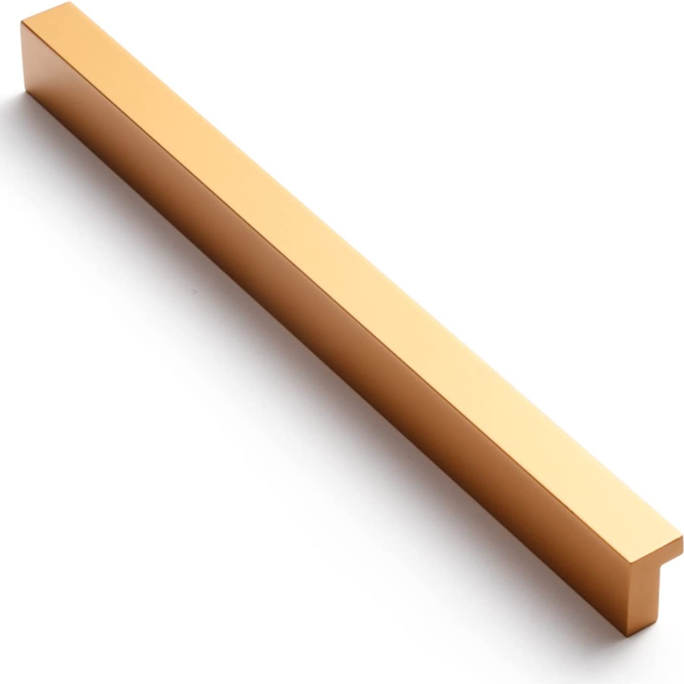 Goo-Ki Matte Orange Gold / 6.3'' Hole center Tilted Solid Drawer Handles for Kitchen Cabinet Pulls Right Angle Finger Pulls 12 Pack
