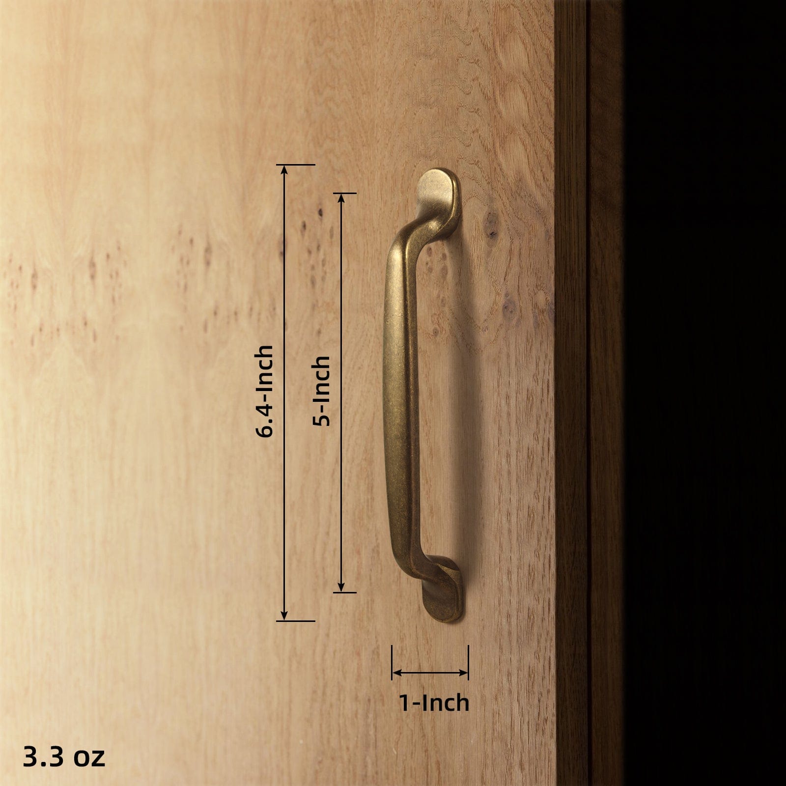 Goo-Ki Mid-Century Modern Arch Cabinet Pulls Antique Brass Kitchen Hardware 6 Pack