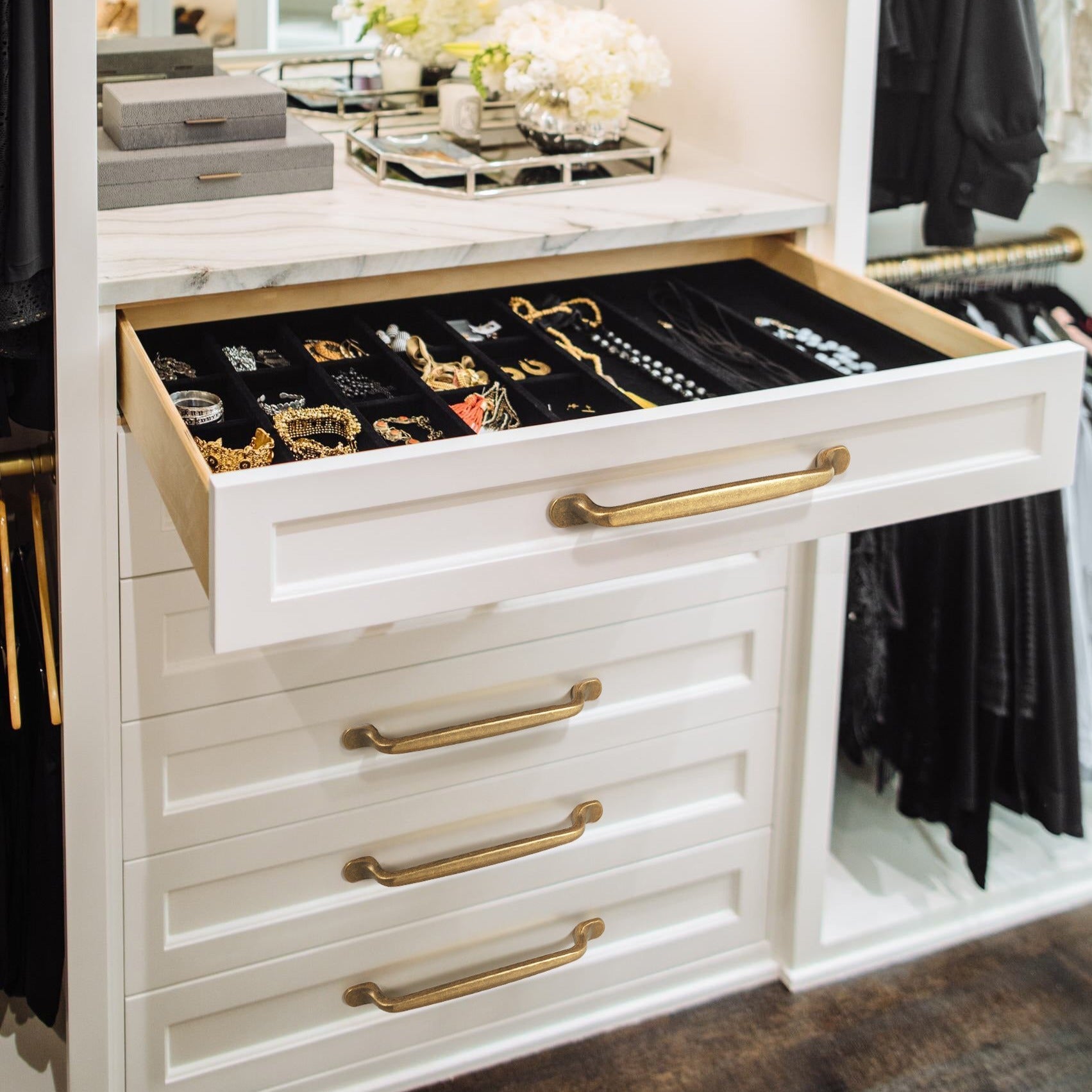 Goo-Ki Mid-Century Modern Arch Cabinet Pulls Antique Brass Kitchen Hardware 6 Pack