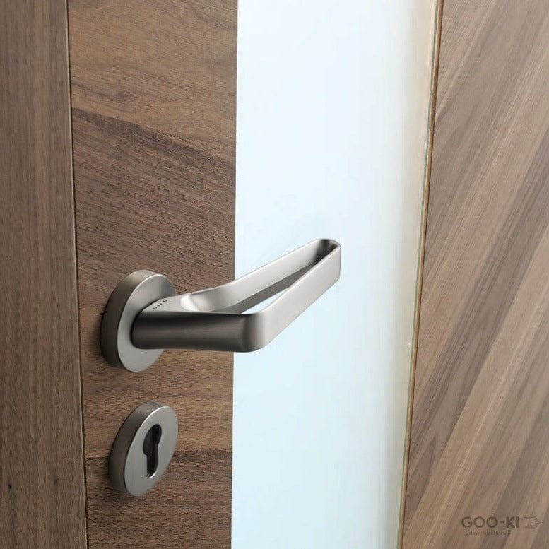 Goo-Ki Modern Brushed Nickel Hollow out Interior Door Lock Security Mute Lock Set