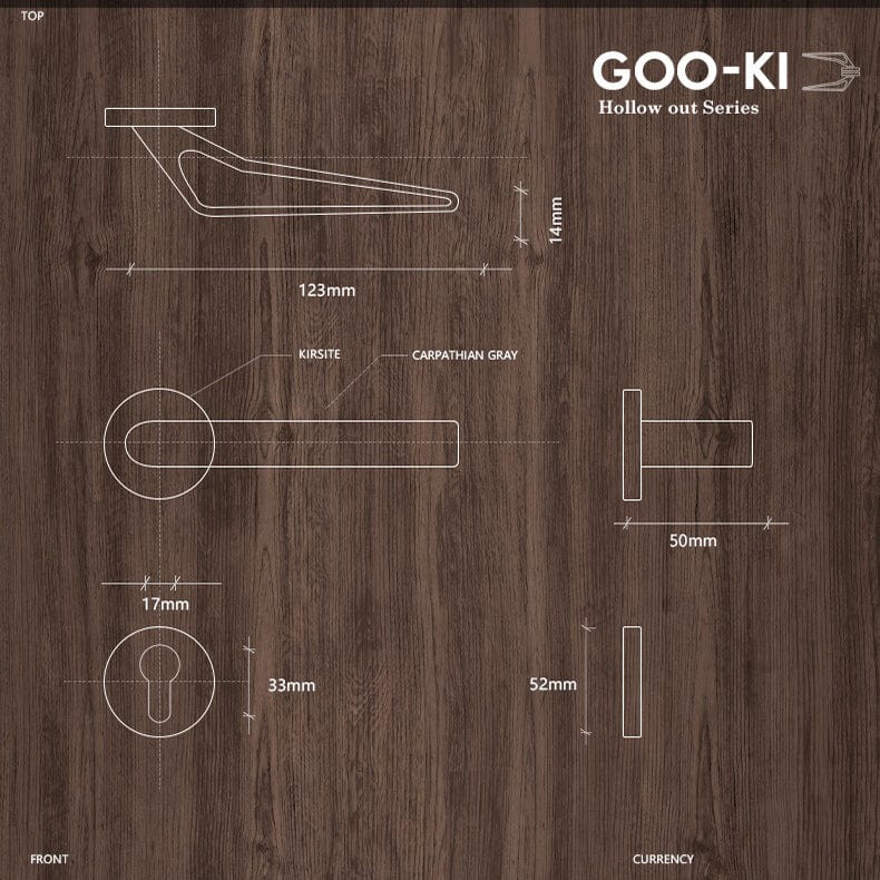 Goo-Ki Modern Brushed Nickel Hollow out Interior Door Lock Security Mute Lock Set